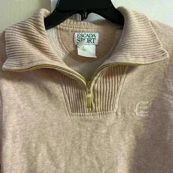 Escada‎ sport sweatshirt vintage heather pink 1/4 zip up pullover. Medium - Picture 2 of 7
